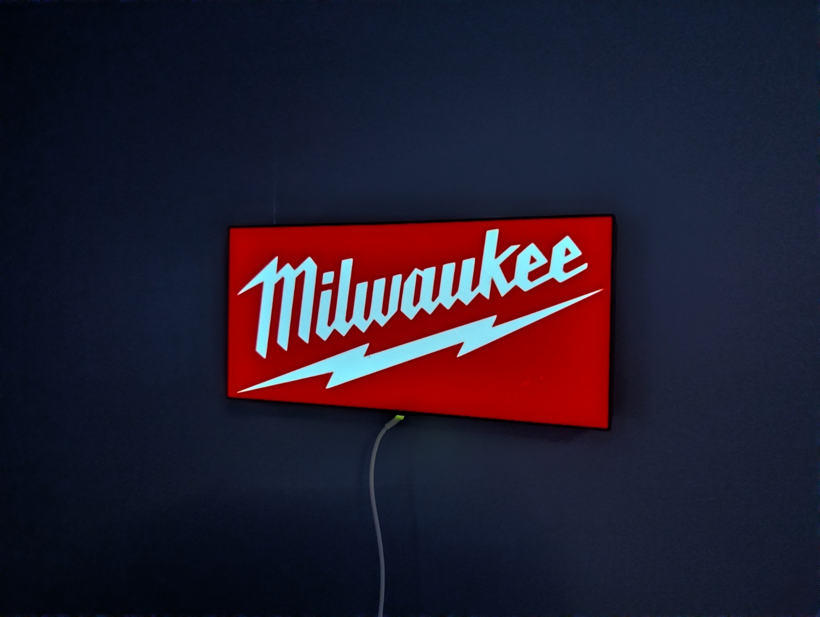 Milwaukee LED Light Box Sign – Tool Wall Art Garage Home Art Decor
