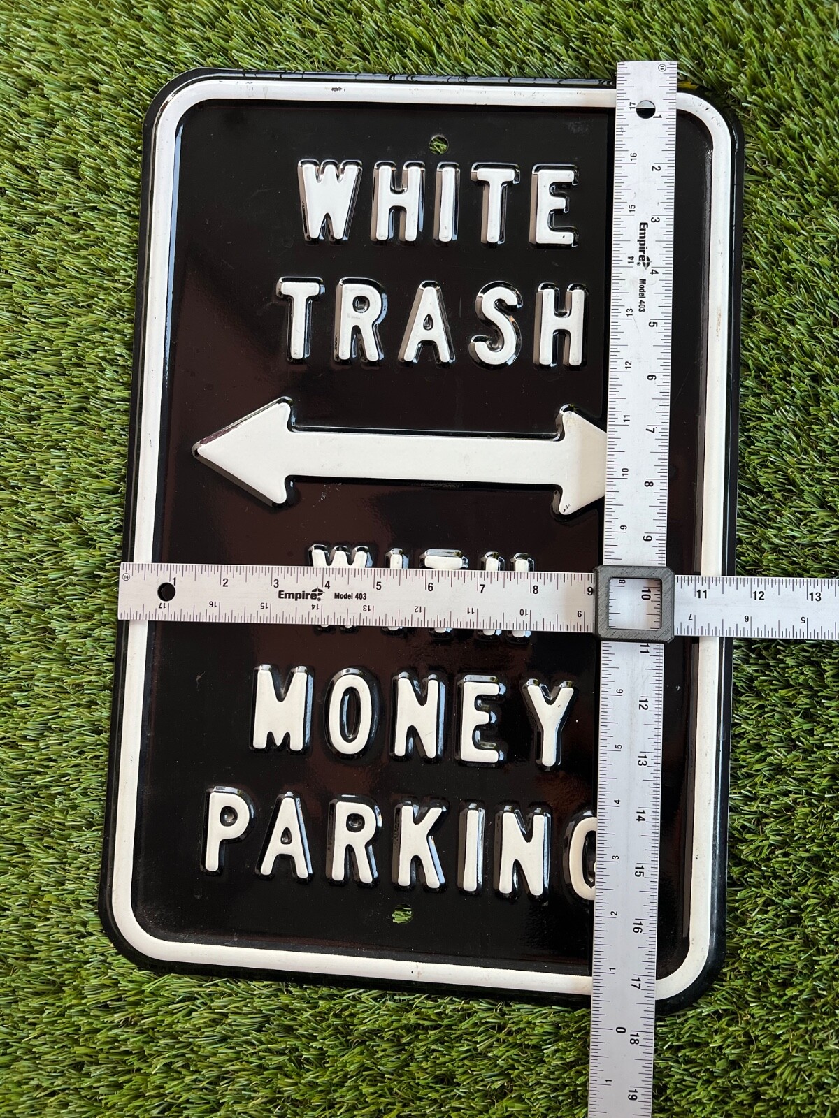 White Trash with Money Parking Only Metal Sign Funny Humor Man Cave