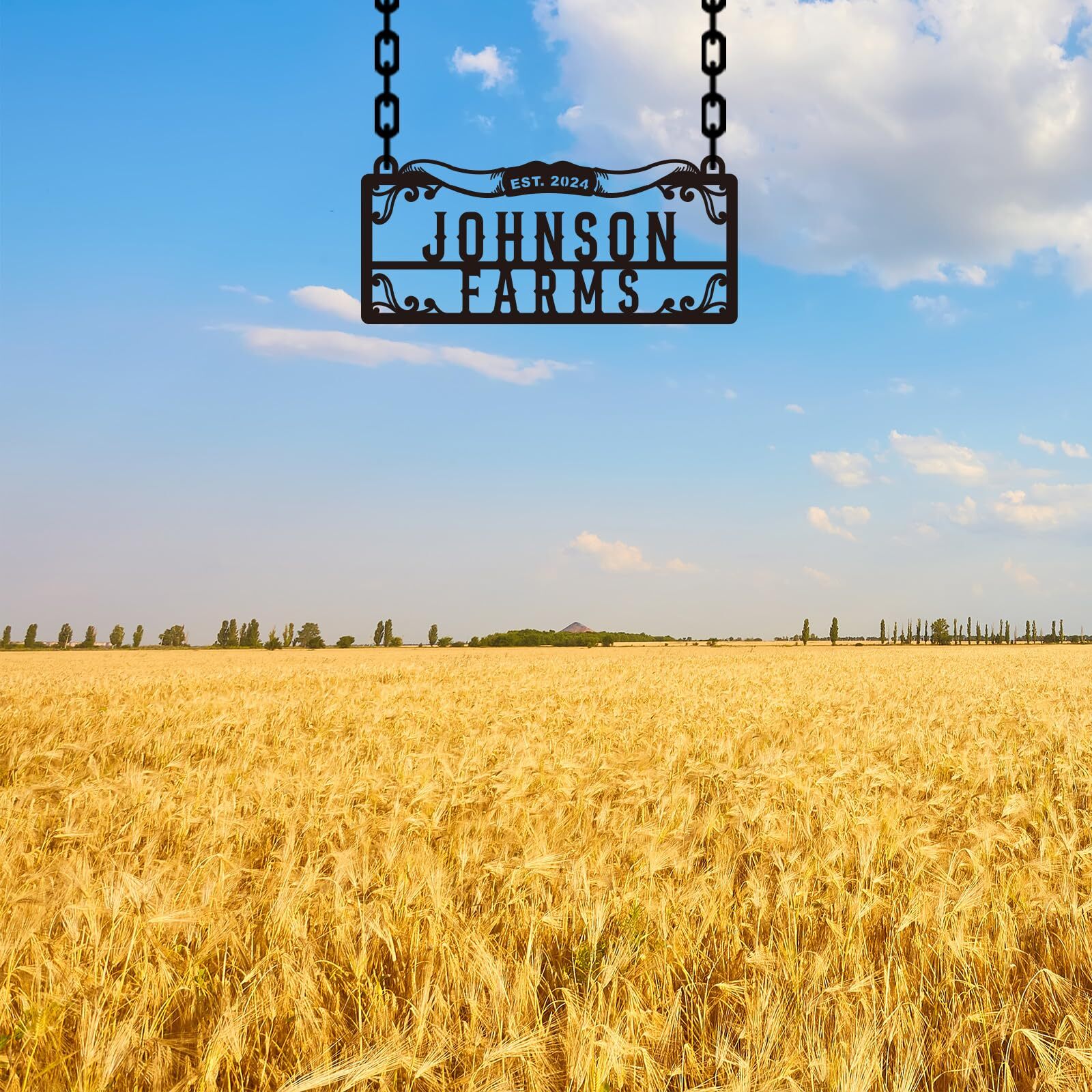 Personalized Metal Farmhouse Sign,Custom Metal Farm Sign,Metal Family Name Sign