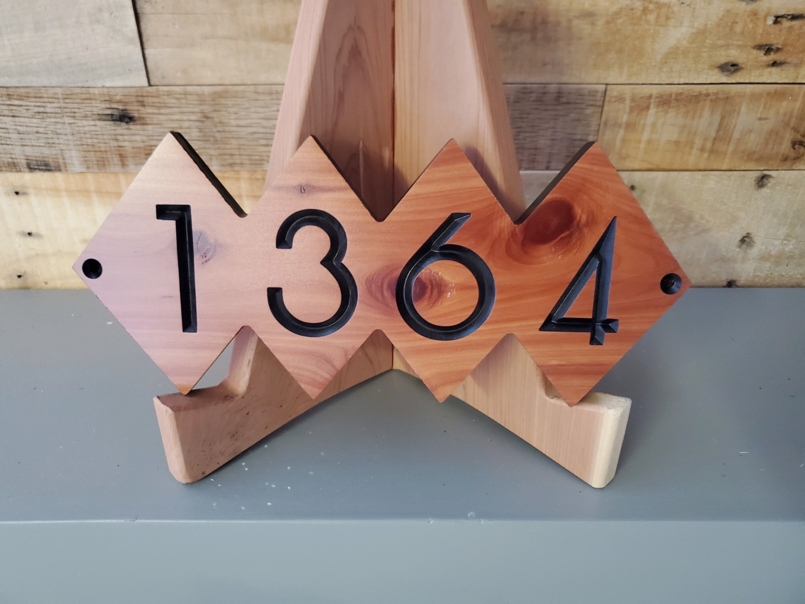 Custom House Address Sign Mid Century Modern Home Number Plaque Outdoor Wood MCM