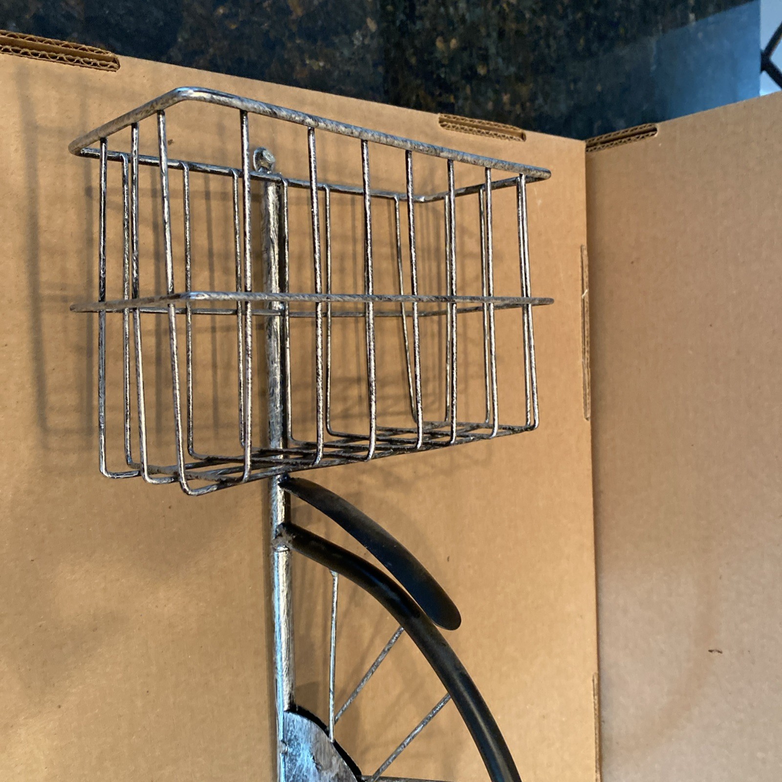 Wall Mounted Bike With Basket Metal Farmhouse Decor For Walls 18” Tall