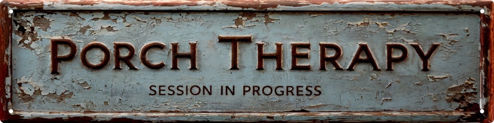 4×16 In Metal Porch Therapy Sign Vintage Wall Art Plaque Home Decor Rustic metal