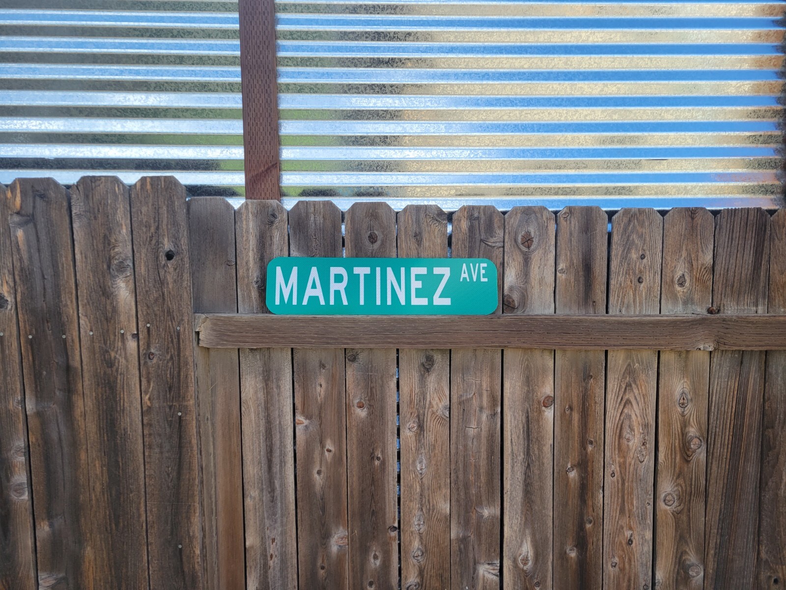 MARTINEZ AVE personalized reflective street name sign 24″x6″
