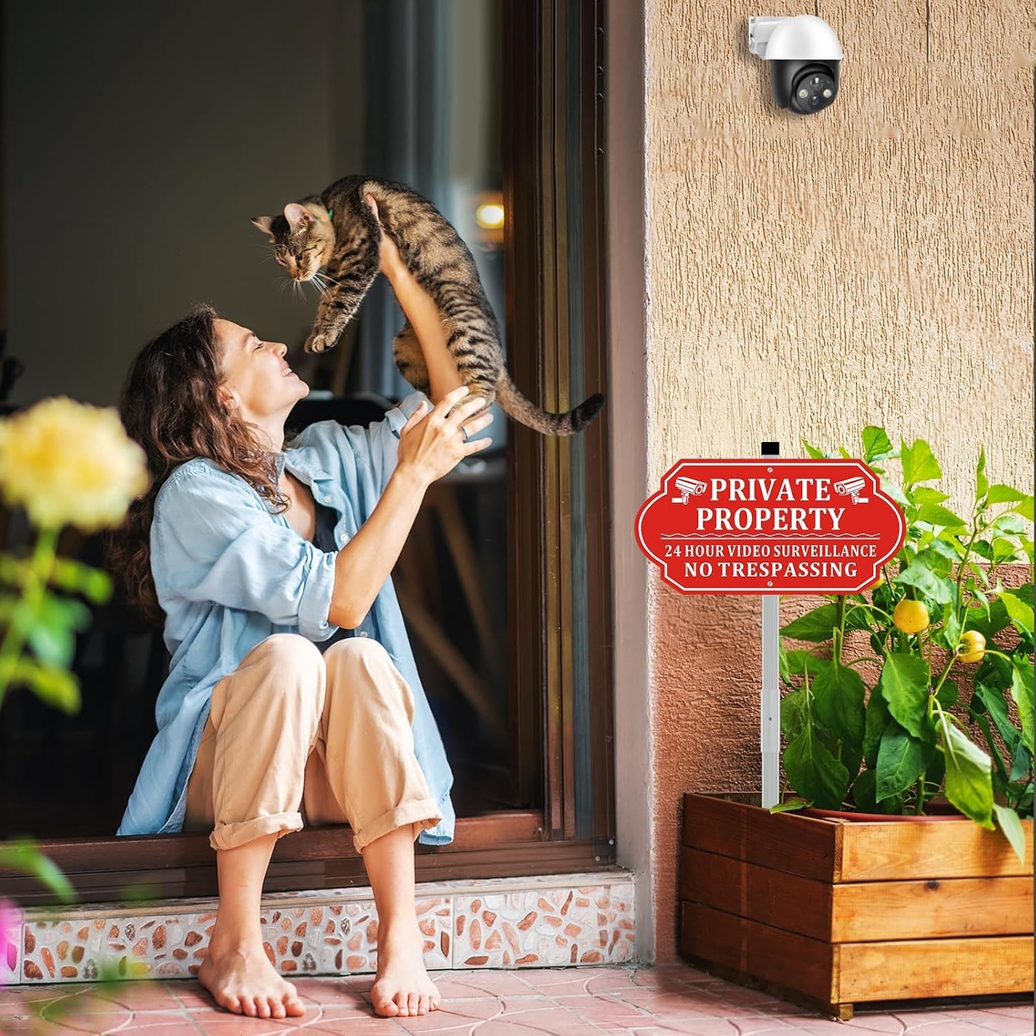 No Trespassing Signs Private Property Video Surveillance Aluminum 14×7 Inches…