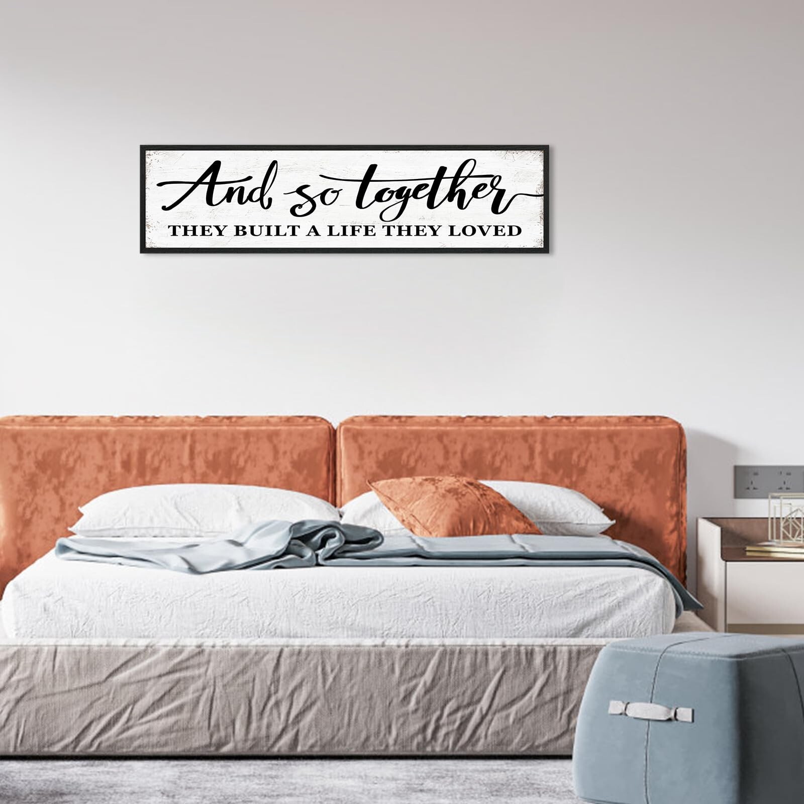 And So Together They Built a Life They Loved Sign: Rustic Bedroom Signs Wall …