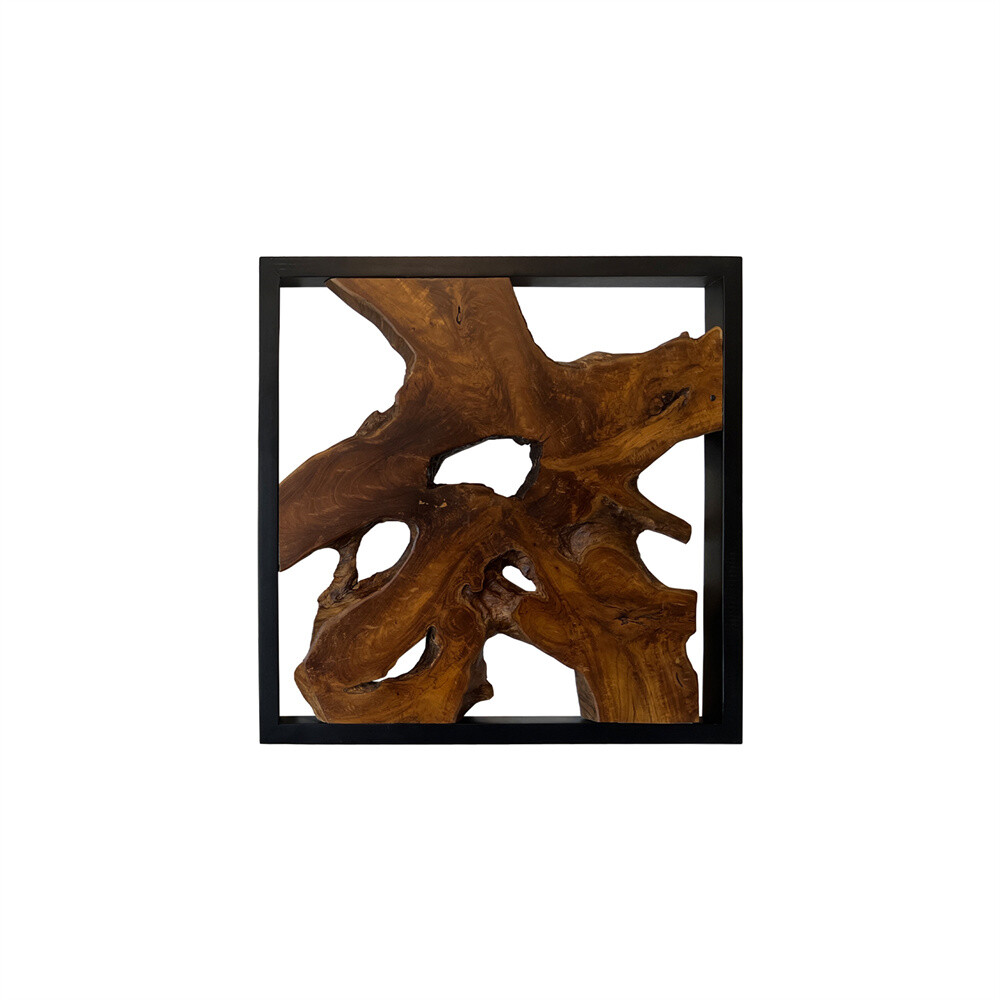 Rustic Teak Wood Wall Decor 17”x 31.5” Farmhouse Live Edge Wall Art Decoration