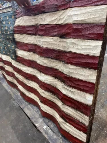 Wooden American Flag, Patriotic Flag, Charred American Flag, Rustic Designer