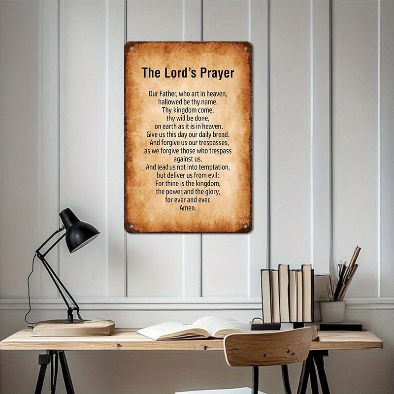 Lord’s Prayer Metal Wall Sign Religious Decor