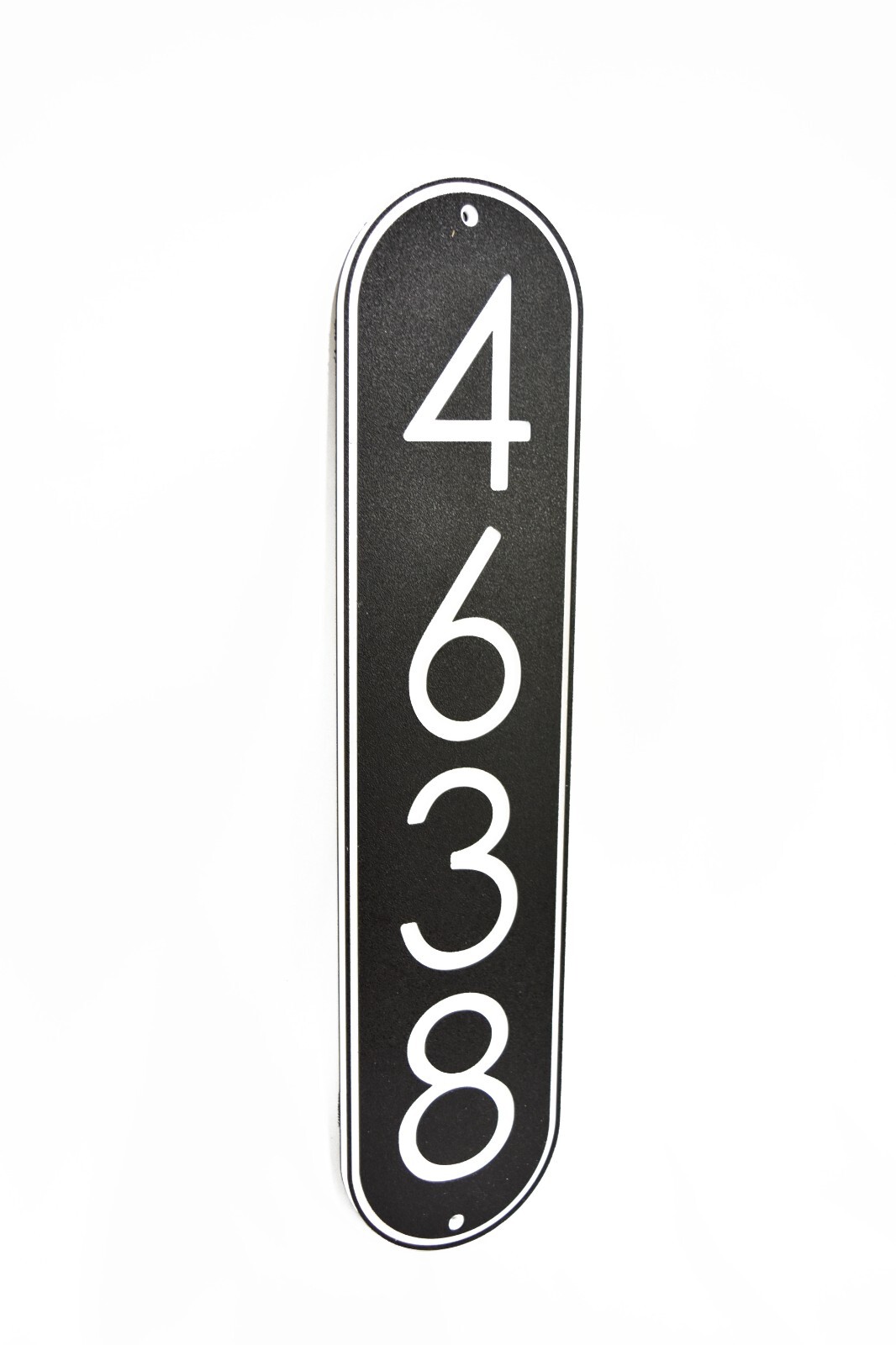 Modern House Numbers Address Sign Black with White Numbers Vertical Plaque 3.5″W