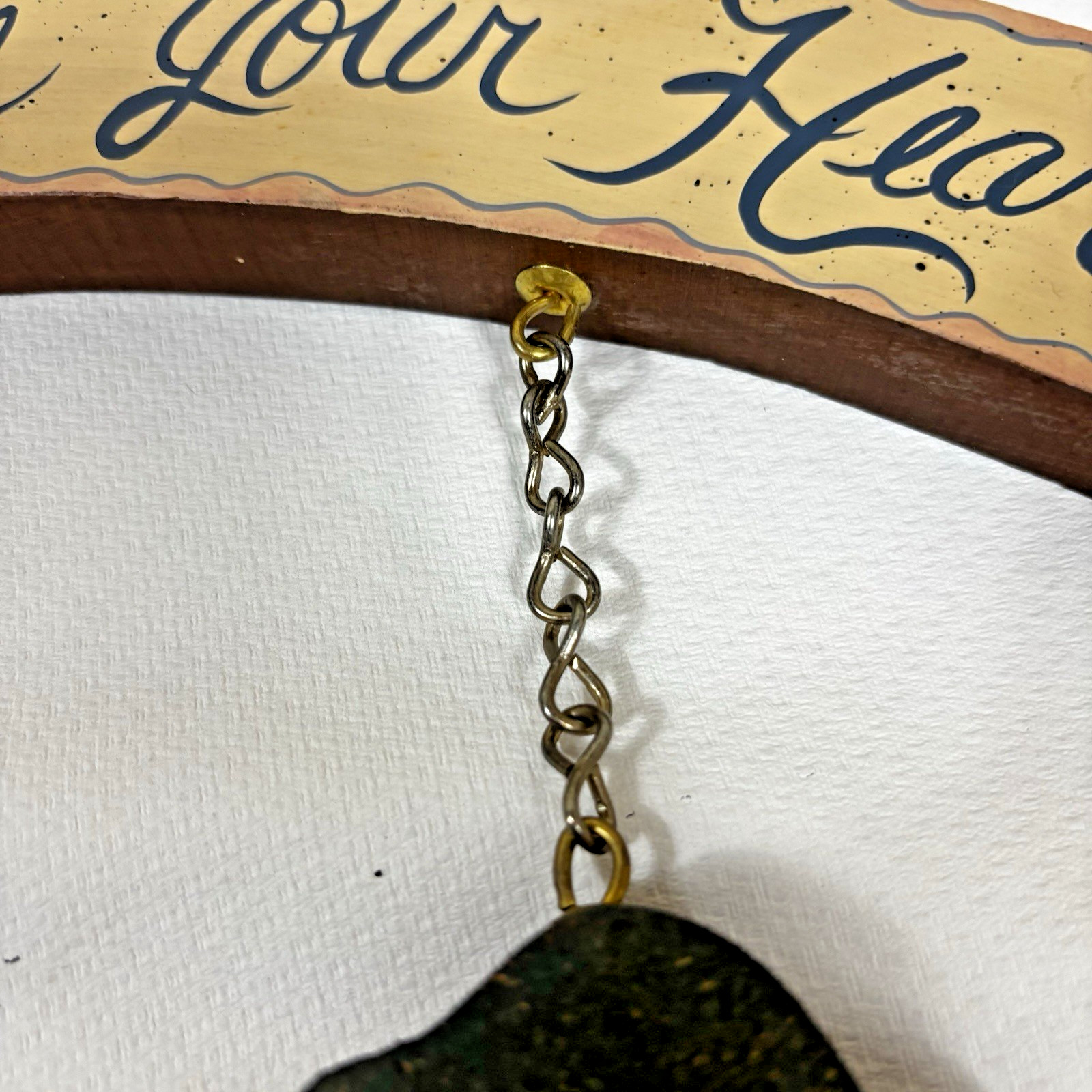 Vintage Folk Art “Home Is Where You Hang Your Heart” Wood Wall Hanging Decor