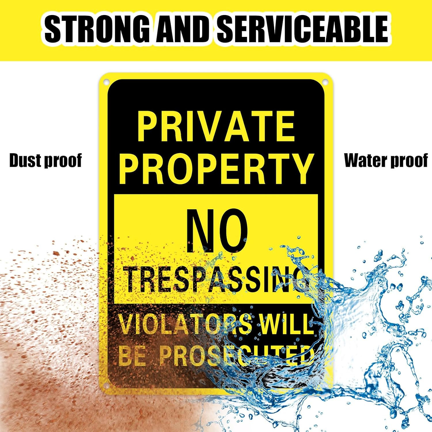 No Trespassing Signs 8 Pack Reflective Aluminum Private Property Fence Sign 7×10