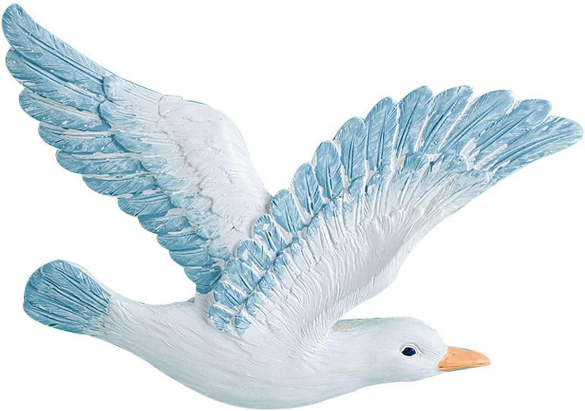 Coastal Seagulls Wall Decor-3Pcs Resin Nautical Nordic Birds Beach Relax Mediter