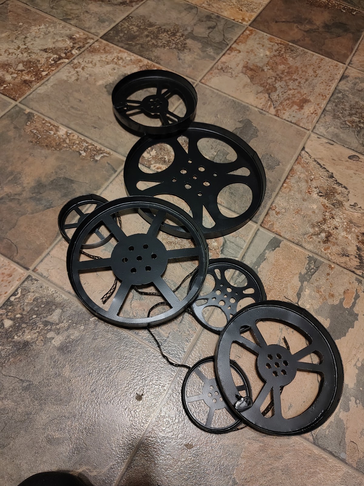Large Cinema Theater Movie Reel Metal Wall Display Film Vintage Style 32″ x 18″