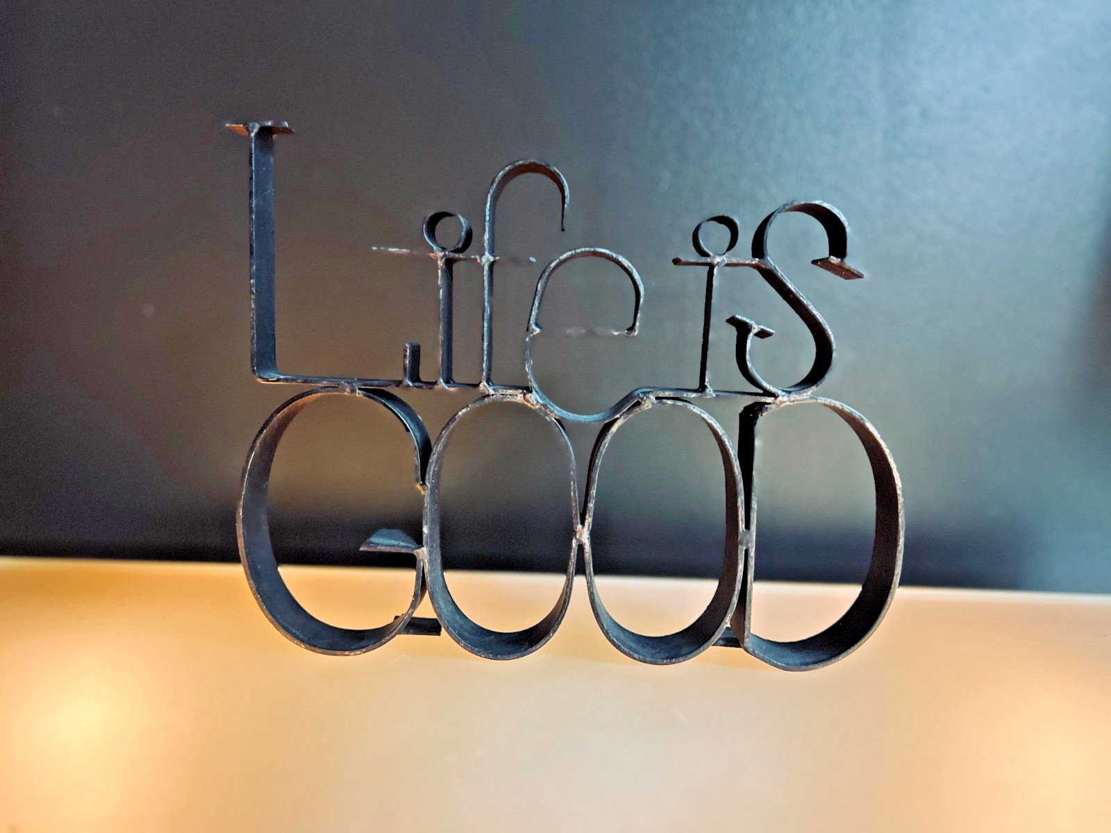 Life is Good Metal Sign Free Standing Rustic Farmhouse Home Decor Inspirational