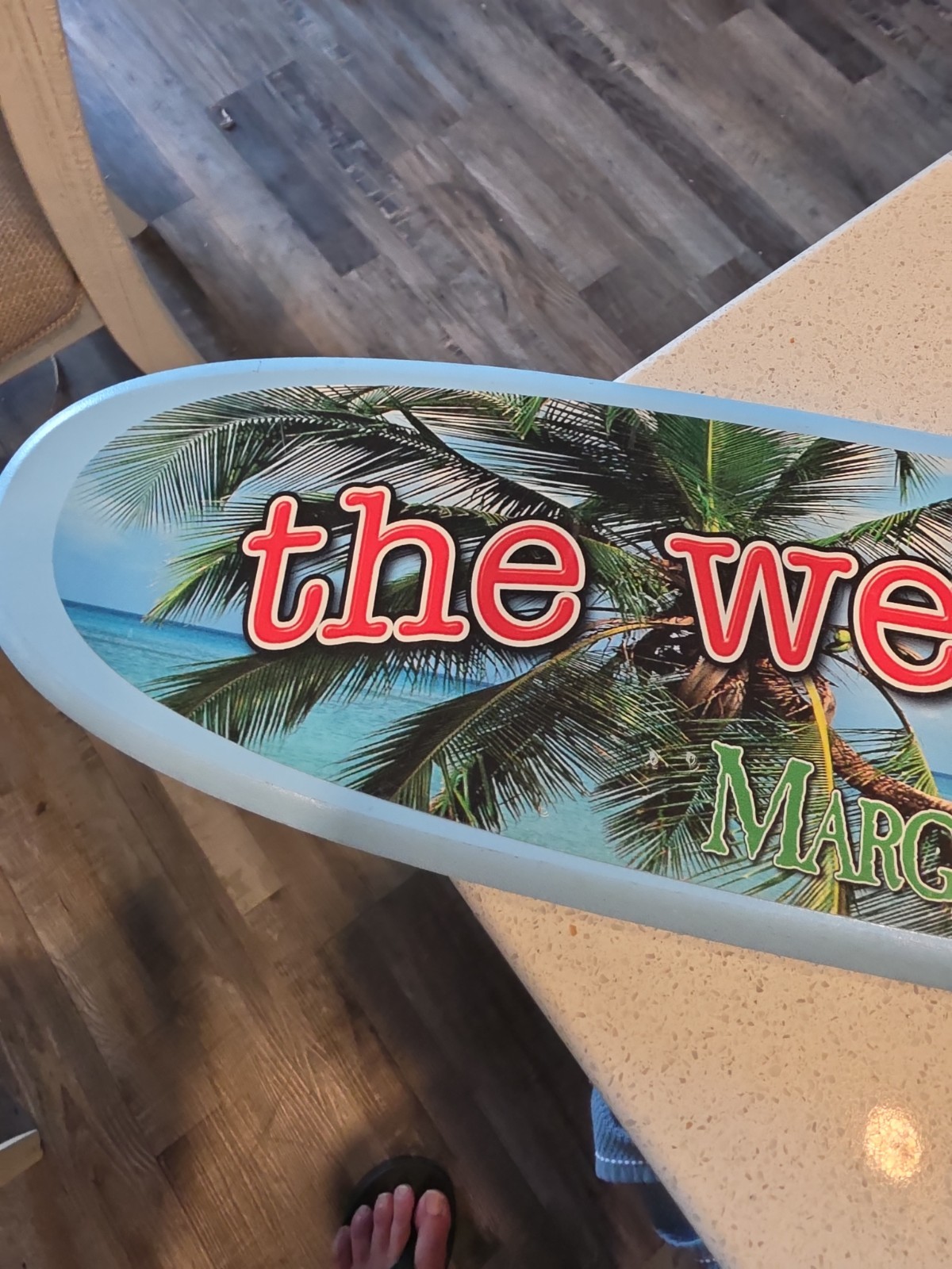 Margaritaville The Weather Is Here…Wish You Were Beautiful Wall Surfboard Art