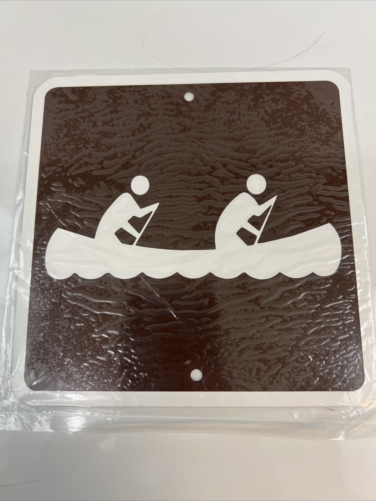 Canoe Metal Parks & Recreation Lake Canoeing Sign mini 6″x6″ in Brown (NEW)