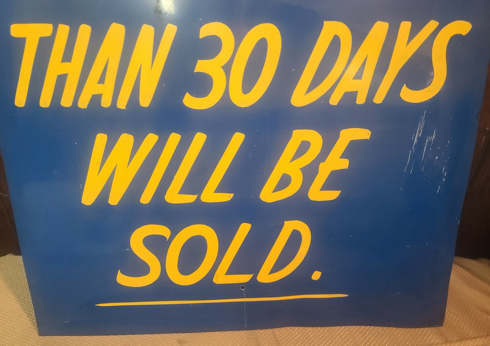 Vintage Repairs Left More Than 30 Days Will Be Sold Tin Sign