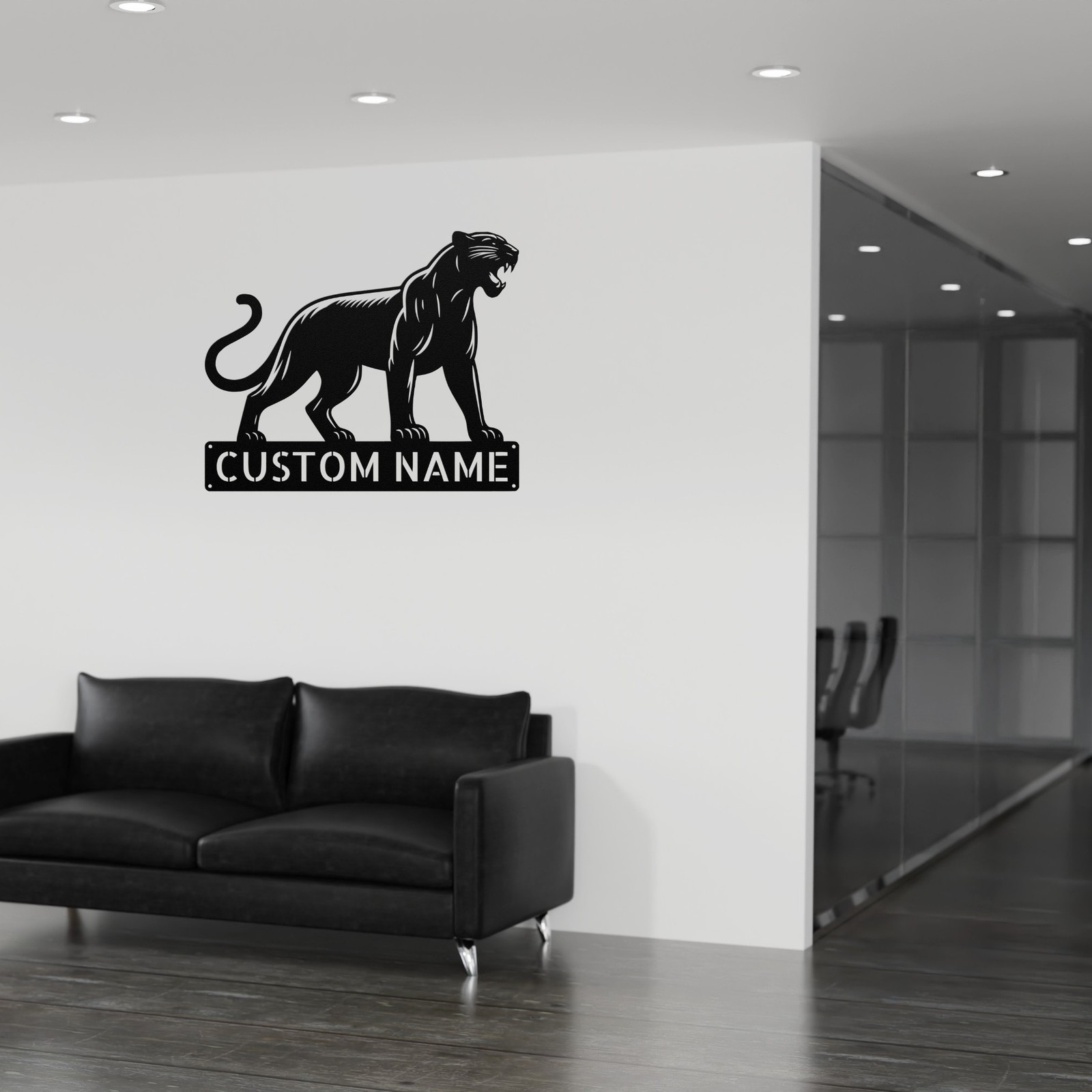 Custom Panther Metal Wall Art Personalized Home Decor Signs Family Name Gifts