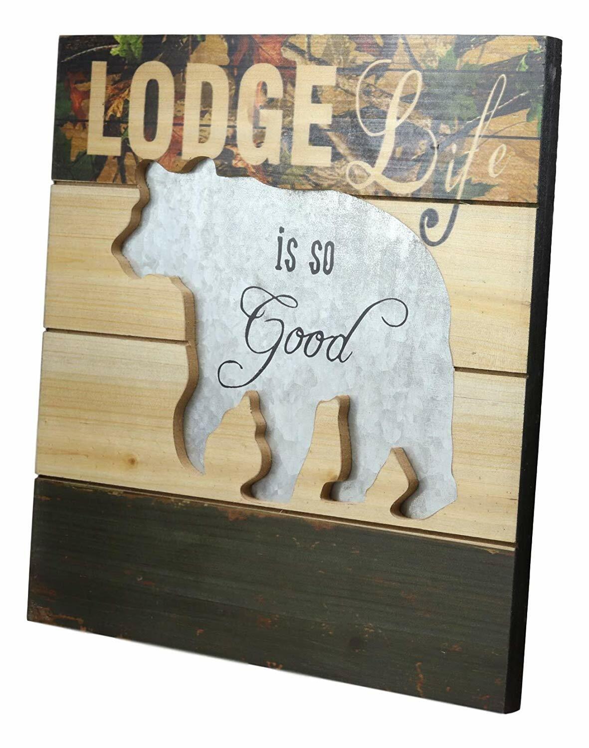 Rustic Lodge Life is So Good Hand Painted Wooden Sign Western Wall Plaque Decor