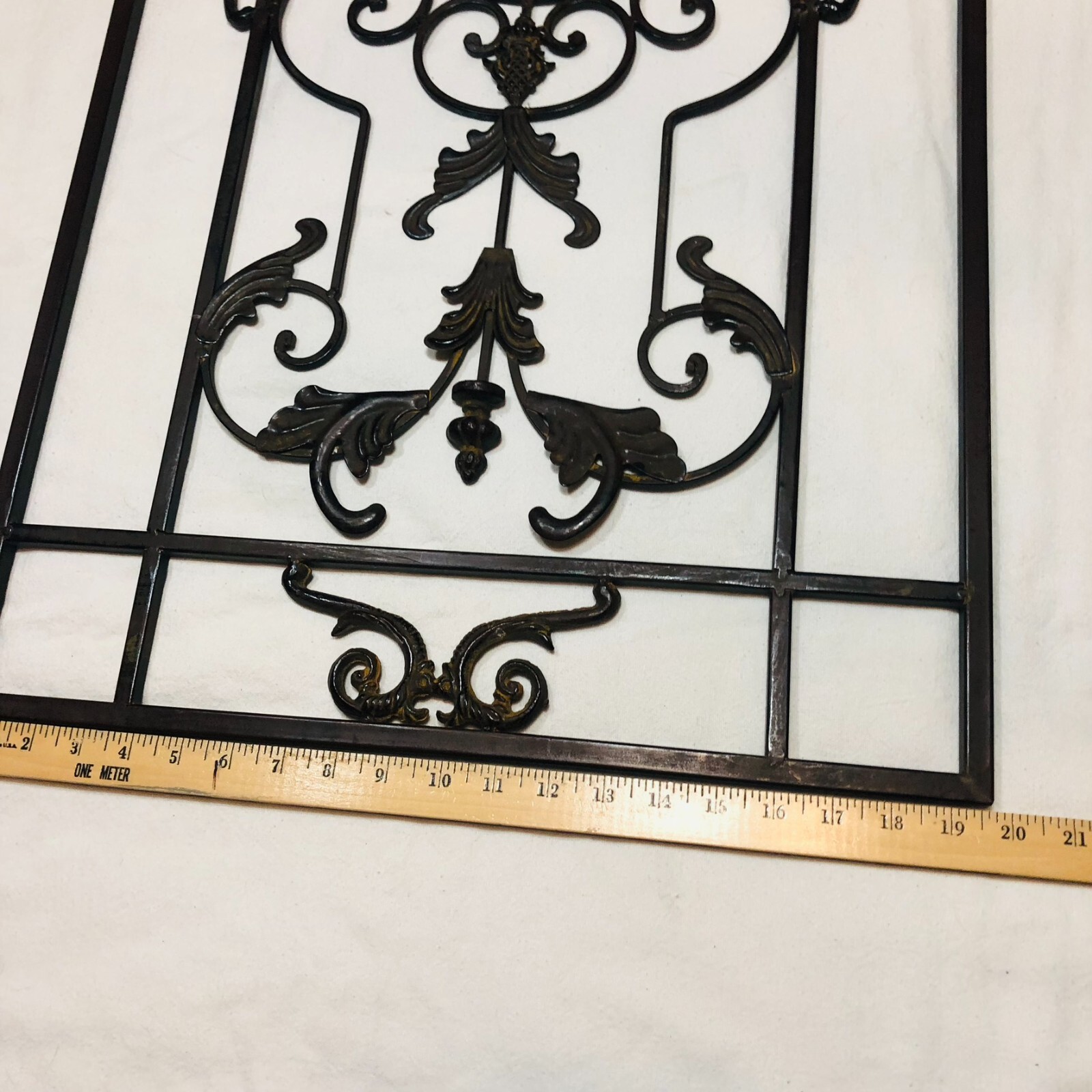 Wrought Iron Rectangular Rustic Wall Decor Scroll Design 39 in x 19.5 in