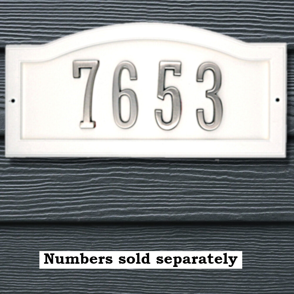 Warwick Custom Arch House Number Plaques and Satin Nickel Address Numbers