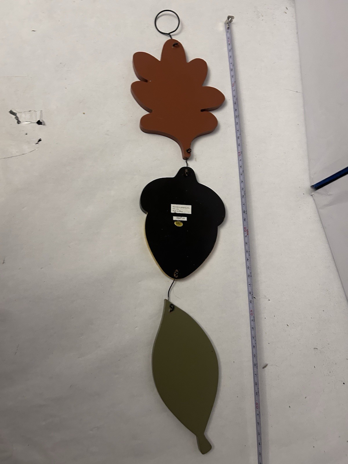 Fall Wall/Door Hanging Decor Wooden Leafs and Acorn Multicolor