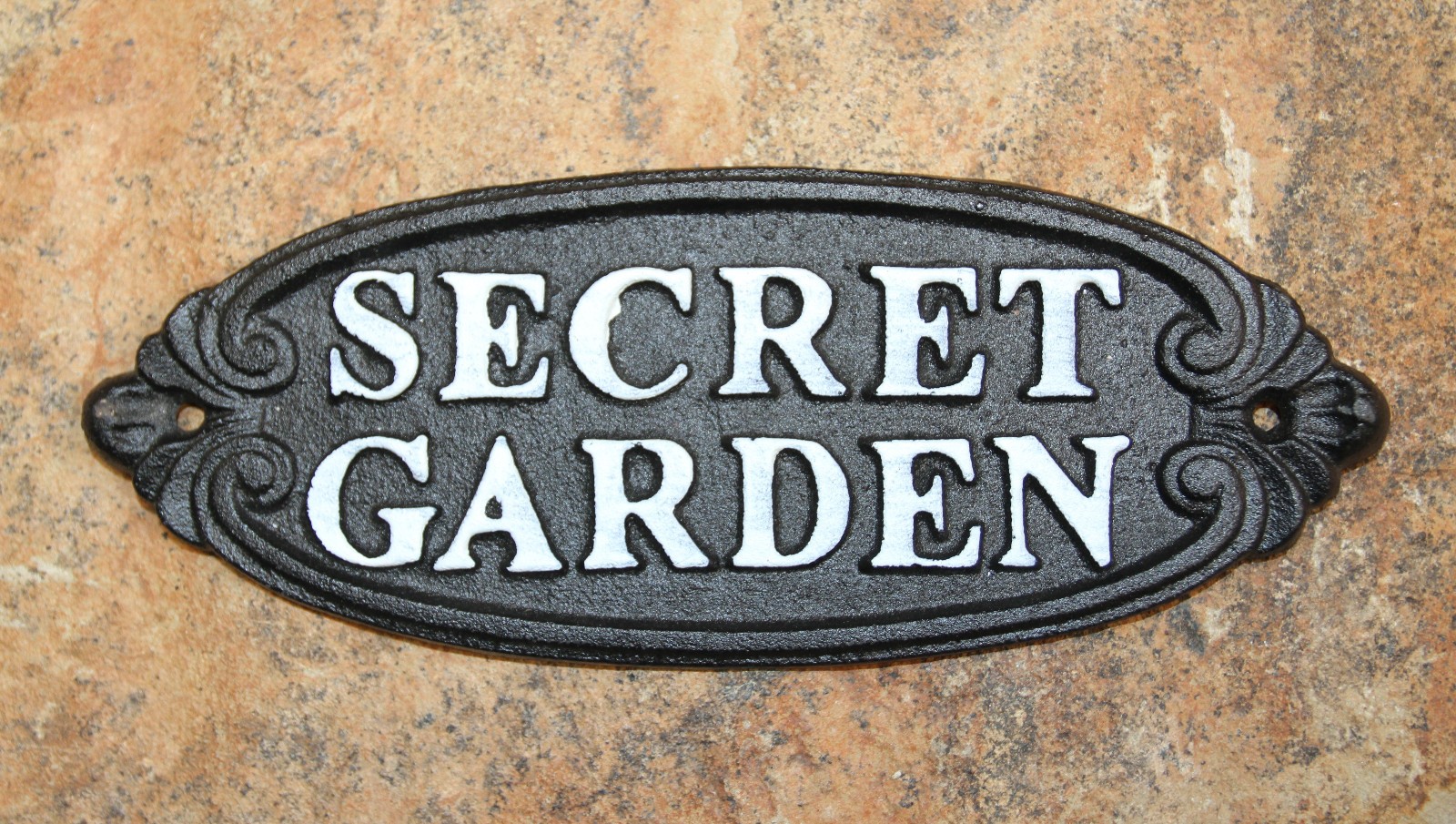 1-SECRET GARDEN PLAQUE,Upscale Garden Decor,Raised Letters,Solid Metal,Gifts