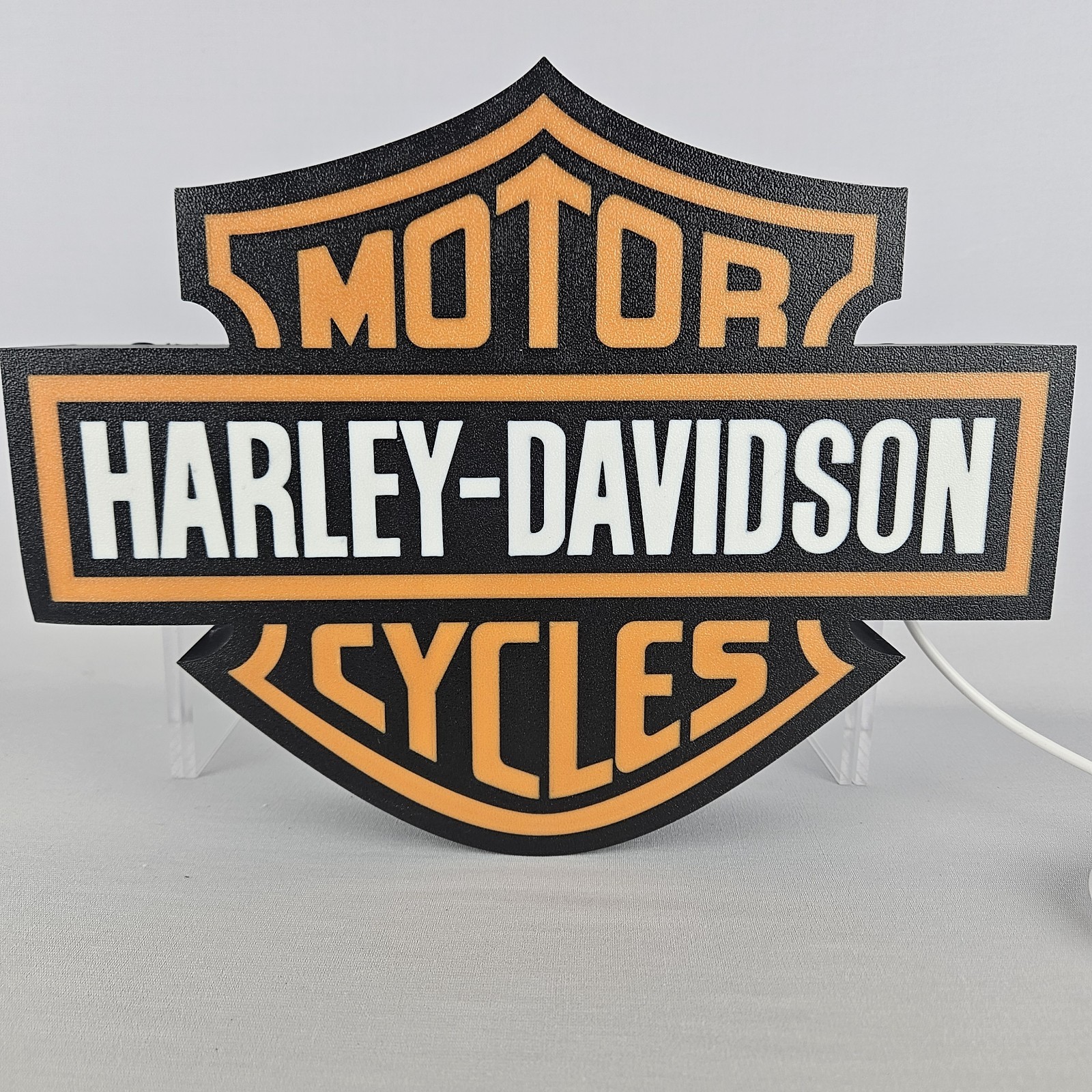 Harley Davidson Wall Sign Night Light – LED USB Powered Lightbox Mancave Sign
