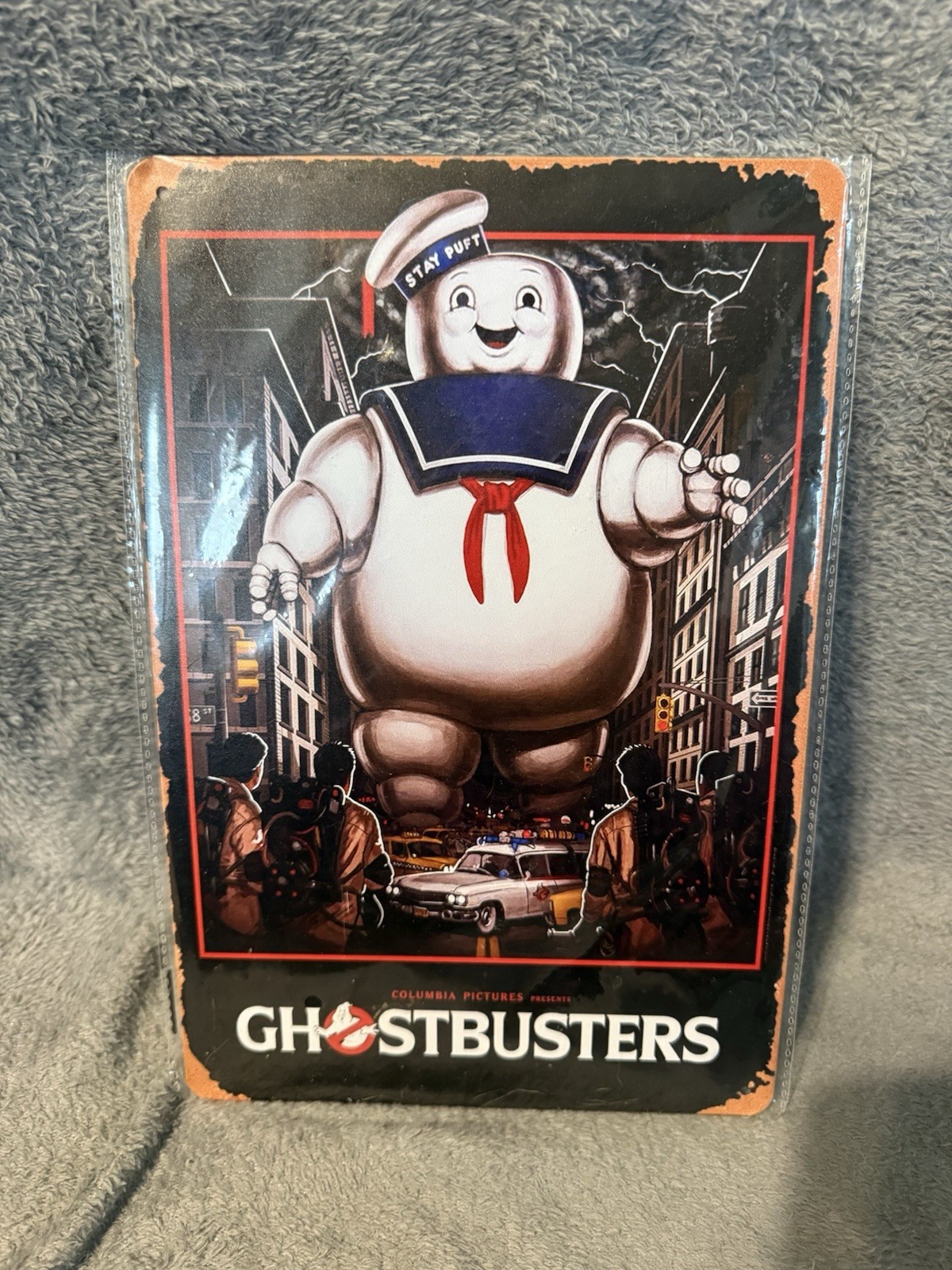 Ghostbusters Stay Puft Poster Metal Tin Sign Wall Hanging 8”x12”