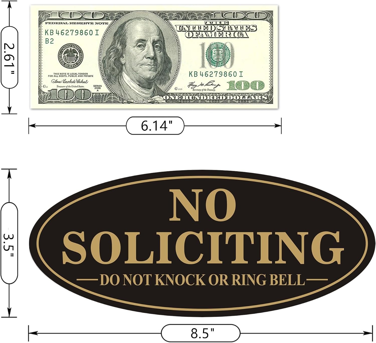 Self Adhesive No Soliciting Sign, Front Door
