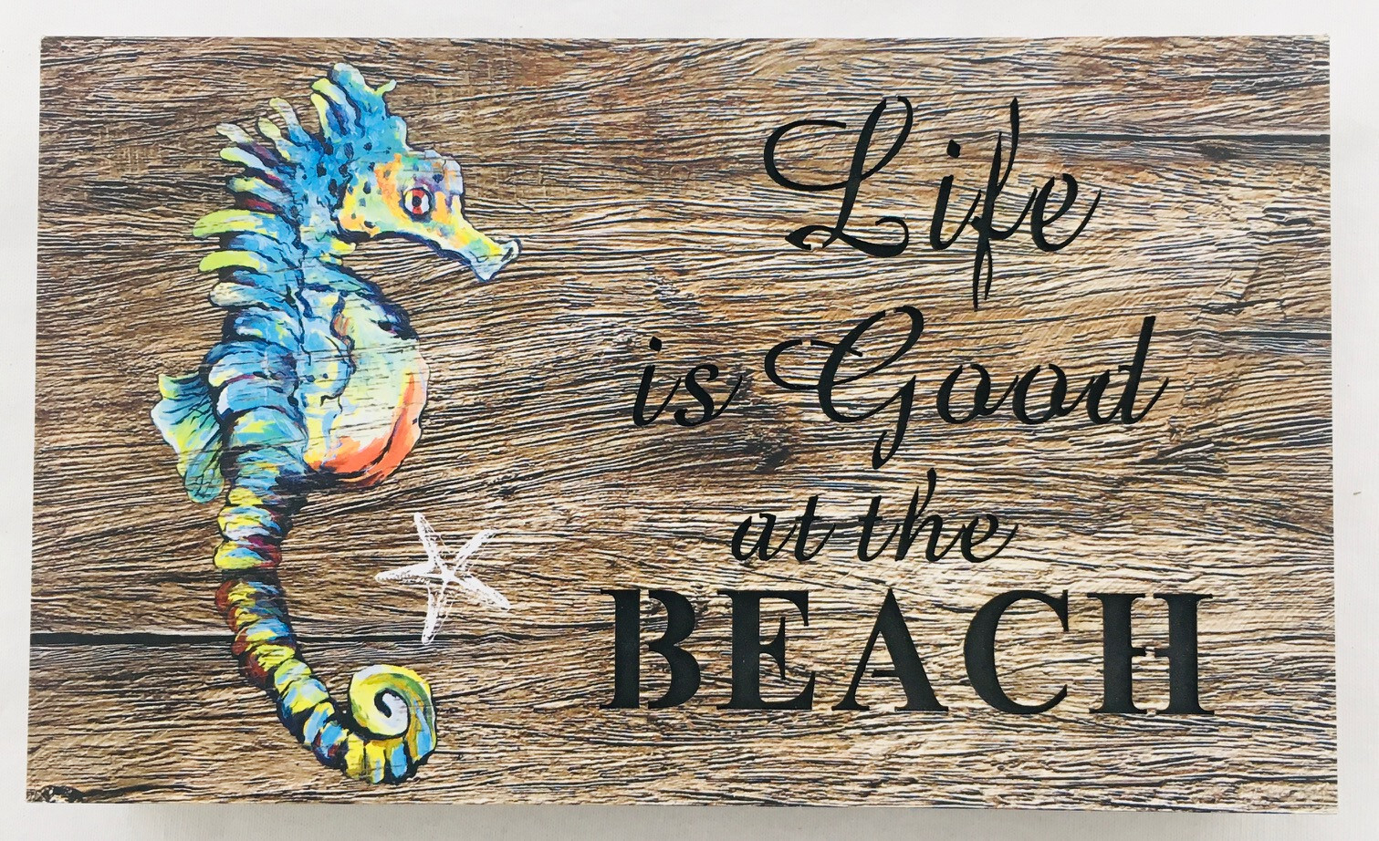 Seahorse Life is Good Light up Box Art Decor Wall Or Table Sign Box 8 x 5 BV118