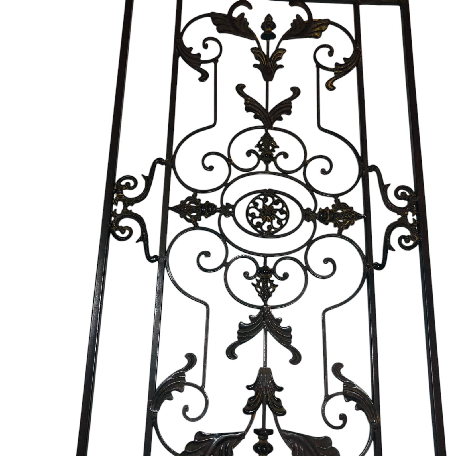 Wrought Iron Rectangular Rustic Wall Decor Scroll Design 39 in x 19.5 in