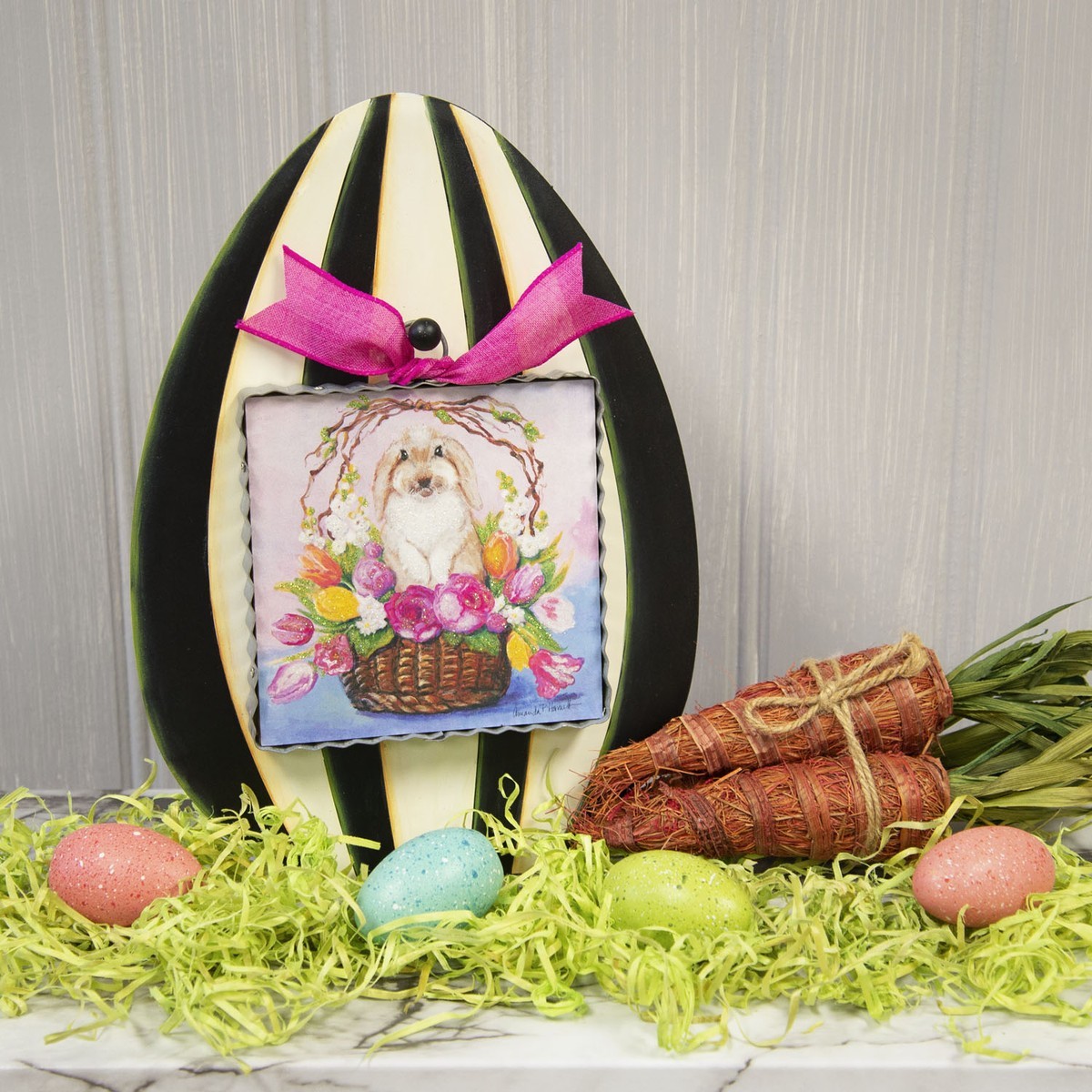 The Round Top Collection Mini French Loop Basket Print 6x6x1
