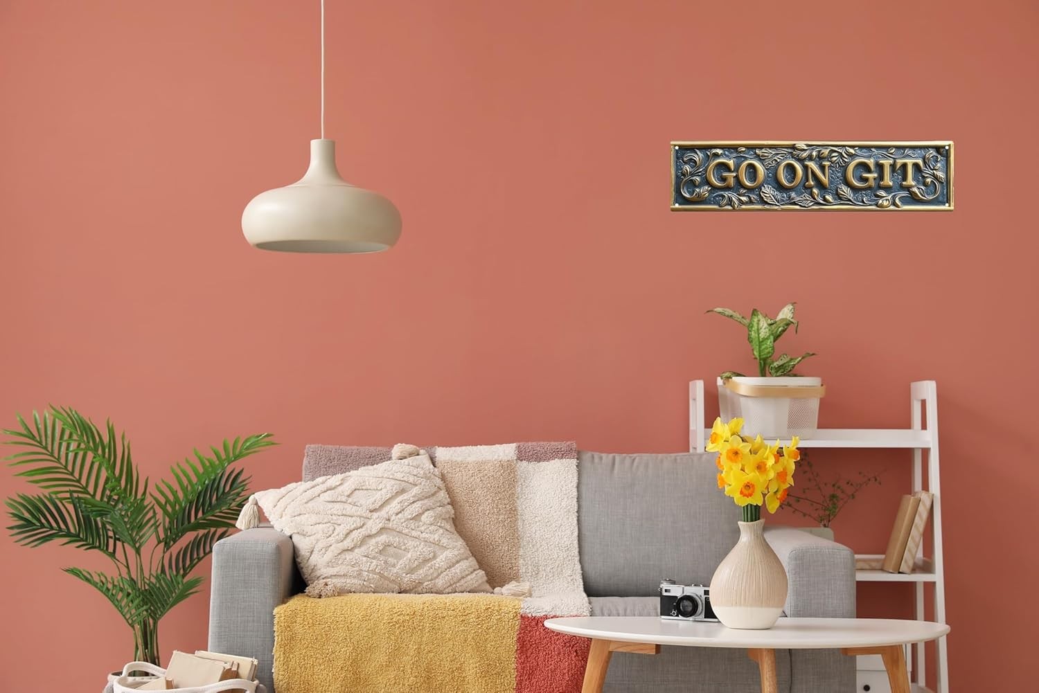 Funny Street Sign Go On Git Metal Tin Wall Decor 16x4in