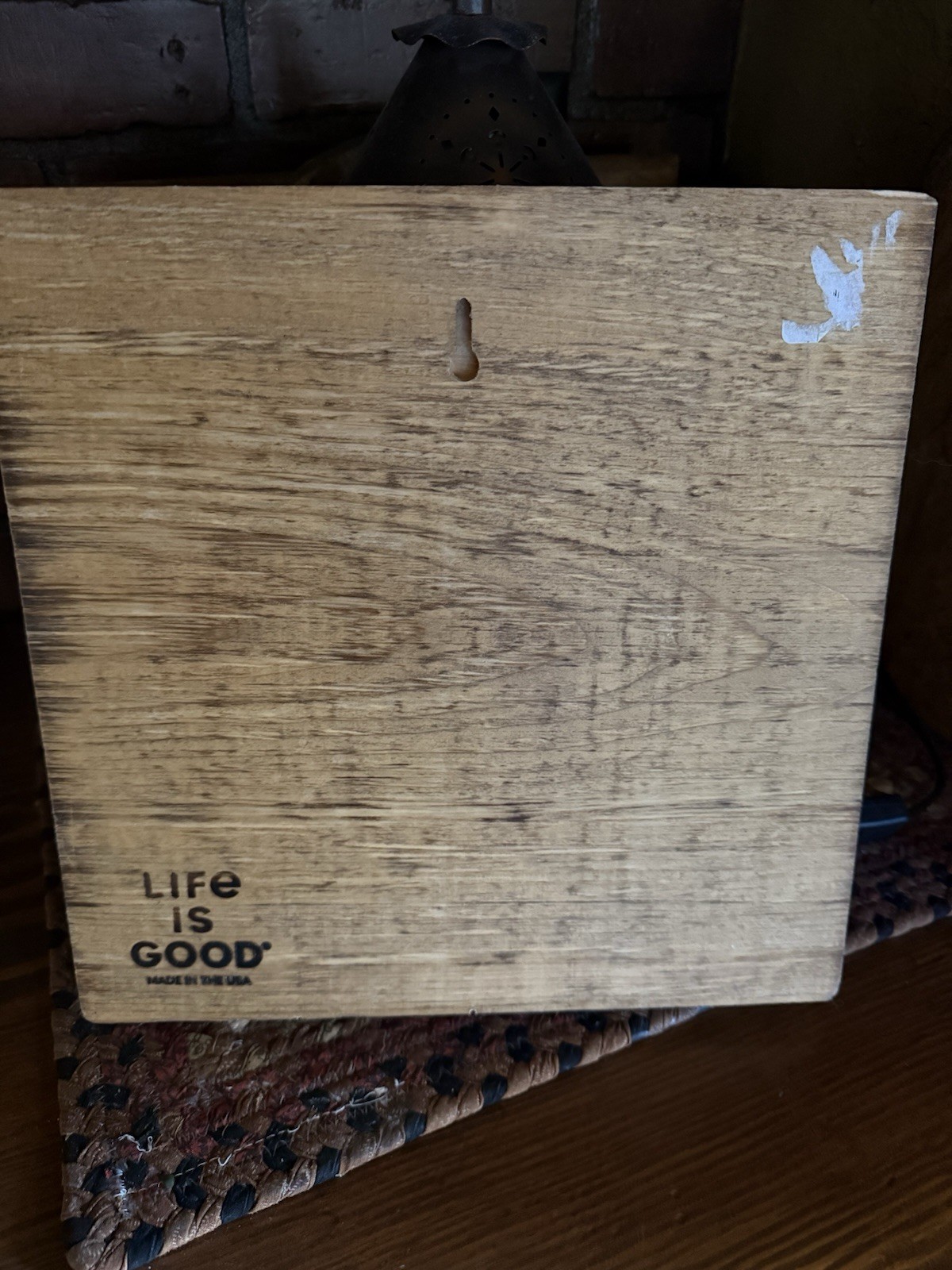 Genuine Life Is Good Wood Sign Red White Blue Flag Land Free Home Brave USA