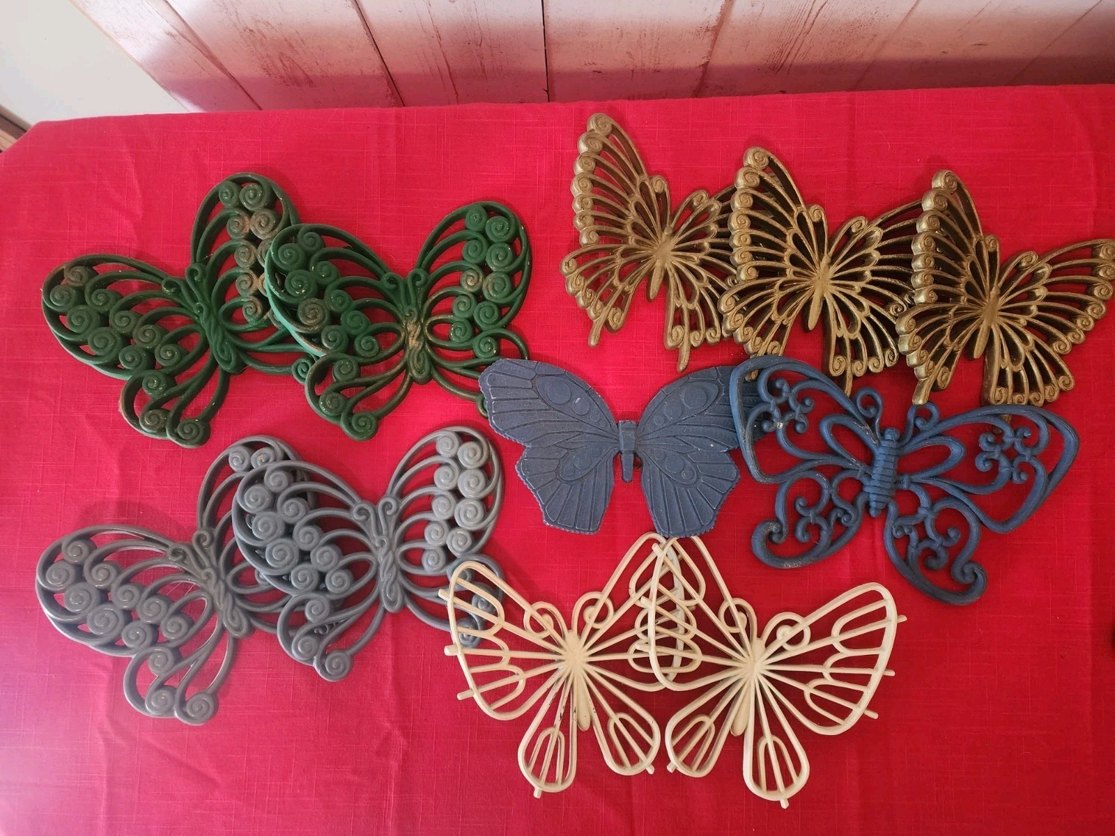 Butterflies Wall art Decor Hard Plastic Cottagecore Syroco Burwood Lot of 11