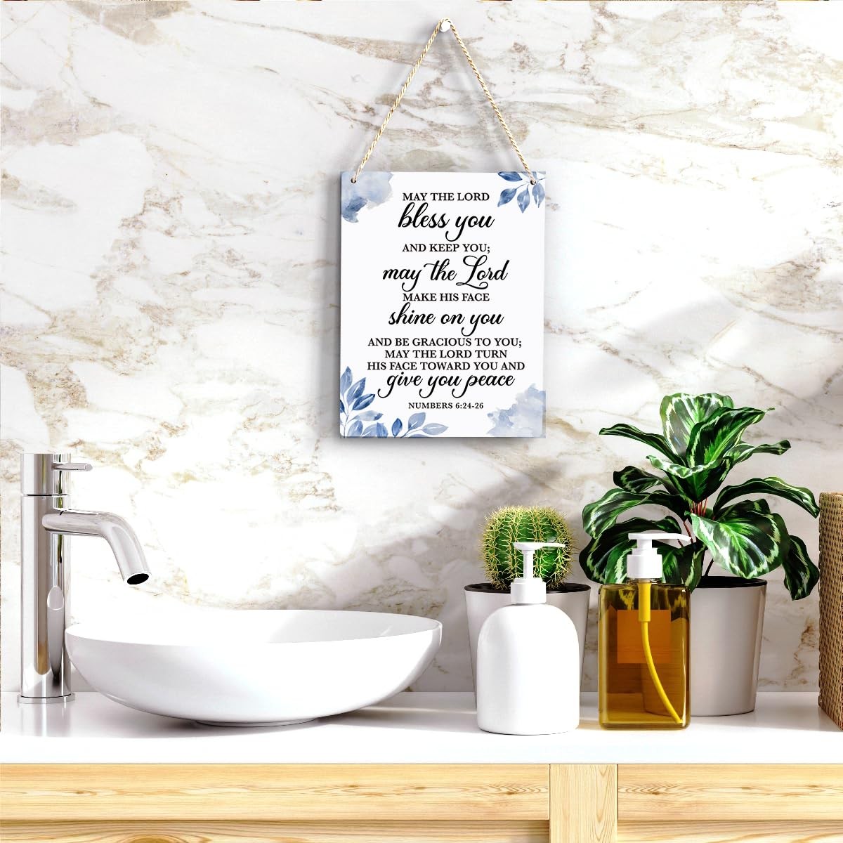 May The Lord Bless You Numbers 6:24-26 12×6 Inches,