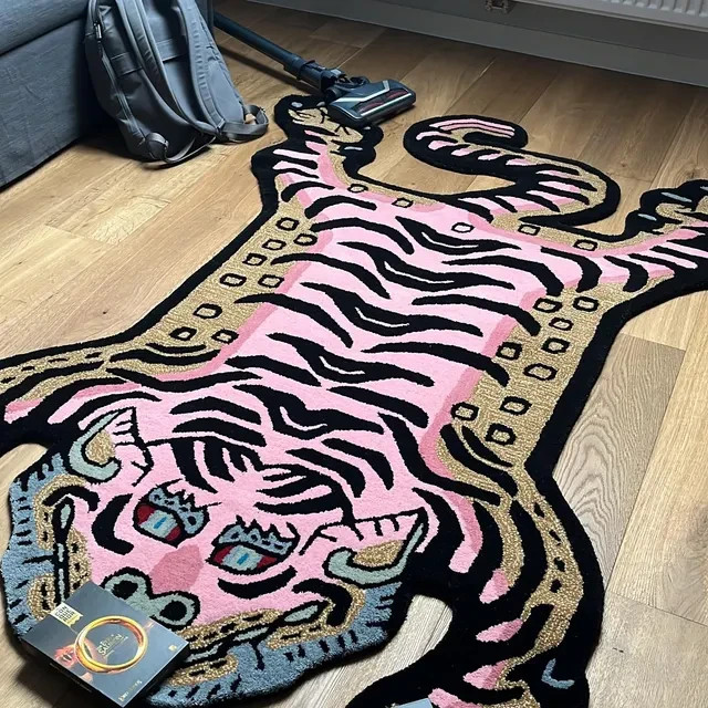 Tibetan Tiger Rugs 2×3 Feet Handmade 100% Woolen Hand Tufted For Home Decoration