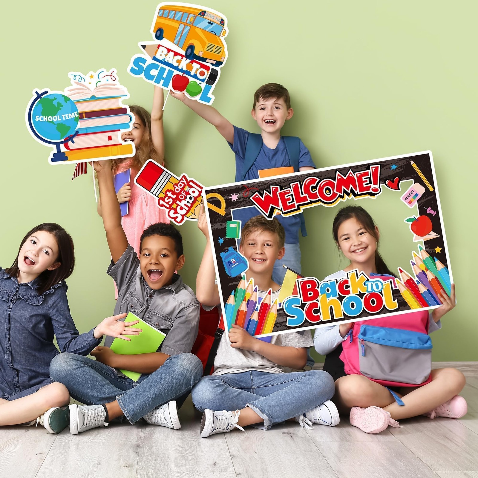 7 Pieces Welcome Back to School Yard Signs with Large Blackboard Photo Frame …