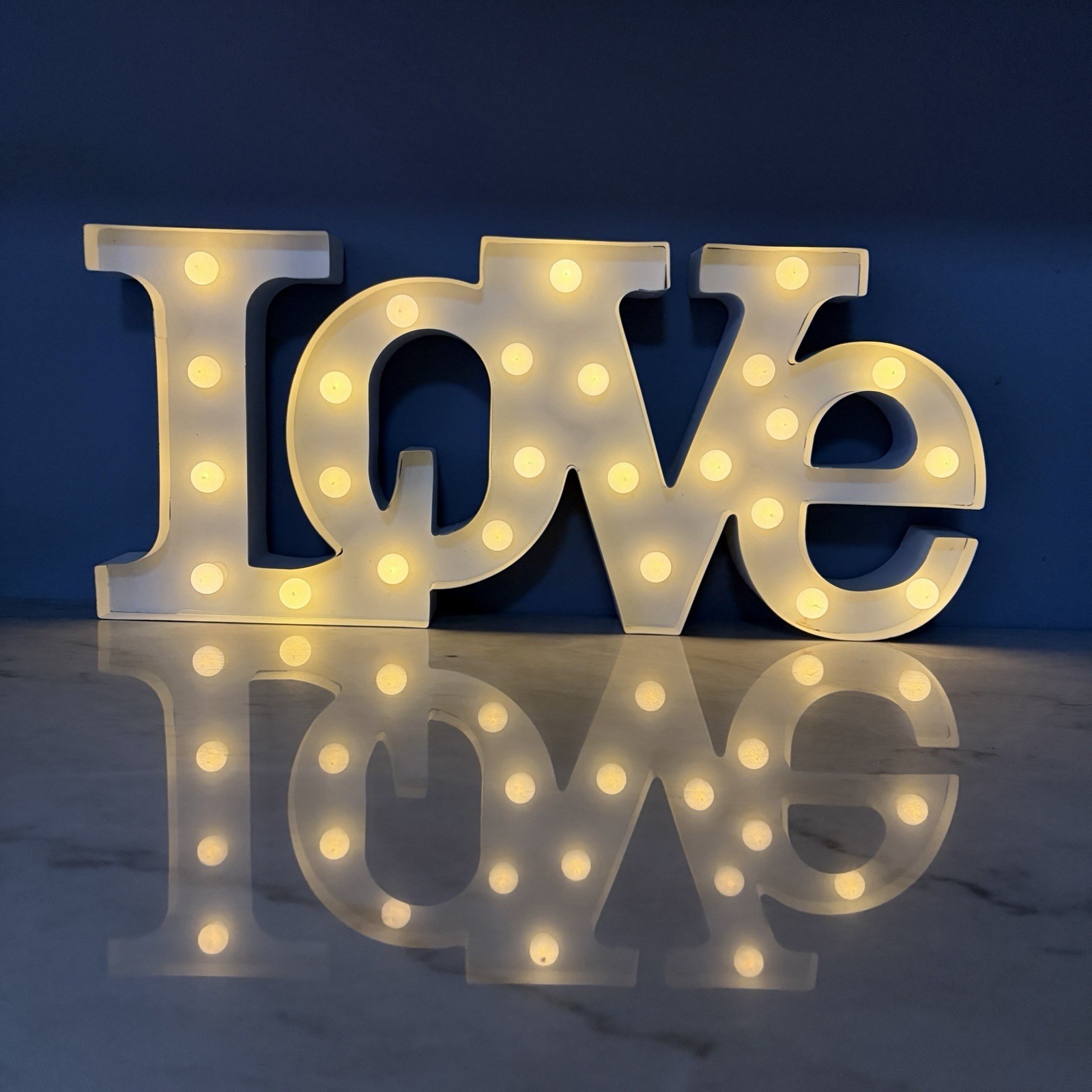LOVE Marquee Letters Light Up Sign Wall Table Wedding Decor Metal Battery Operat