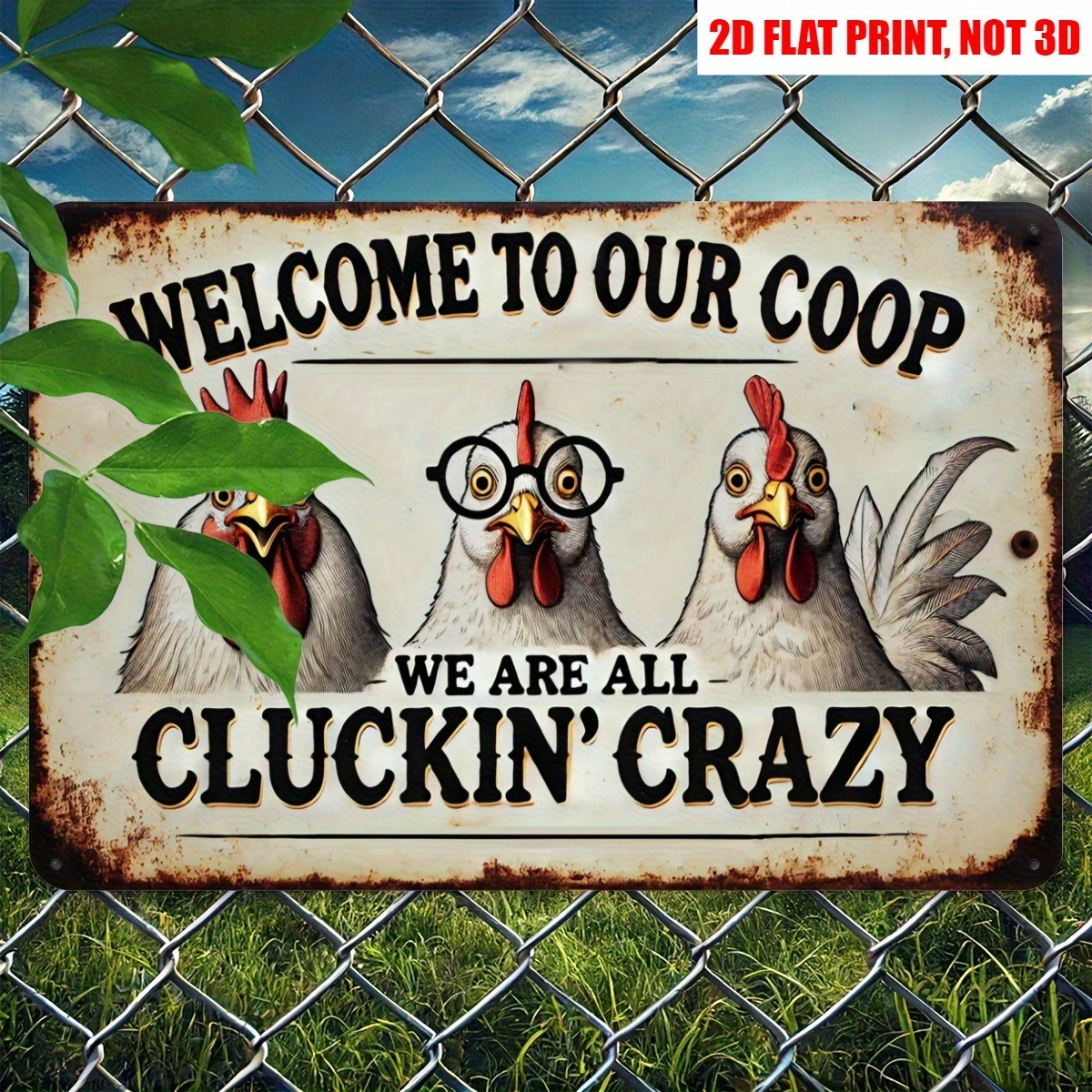 Funny Chicken Coop Metal Tin Signs Farm/Backyard Decor Retro Vintage Wall Art 2D