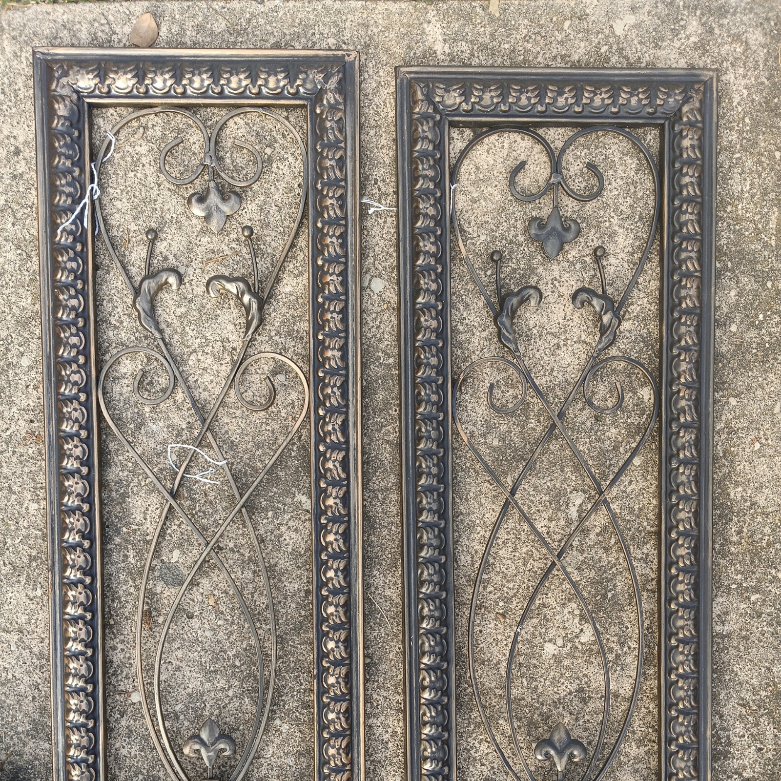 1- set of two vertical or horizontal wall decoration metal 48×10″ classic style