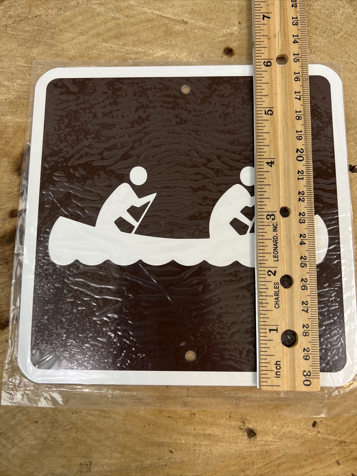 Canoe Metal Parks & Recreation Lake Canoeing Sign mini 6″x6″ in Brown (NEW)