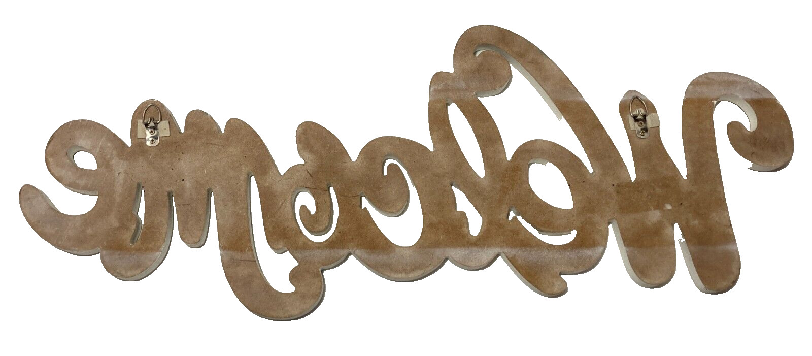 Chevron Black White Cursive Welcome Hanging Sign Wall Door Mounted