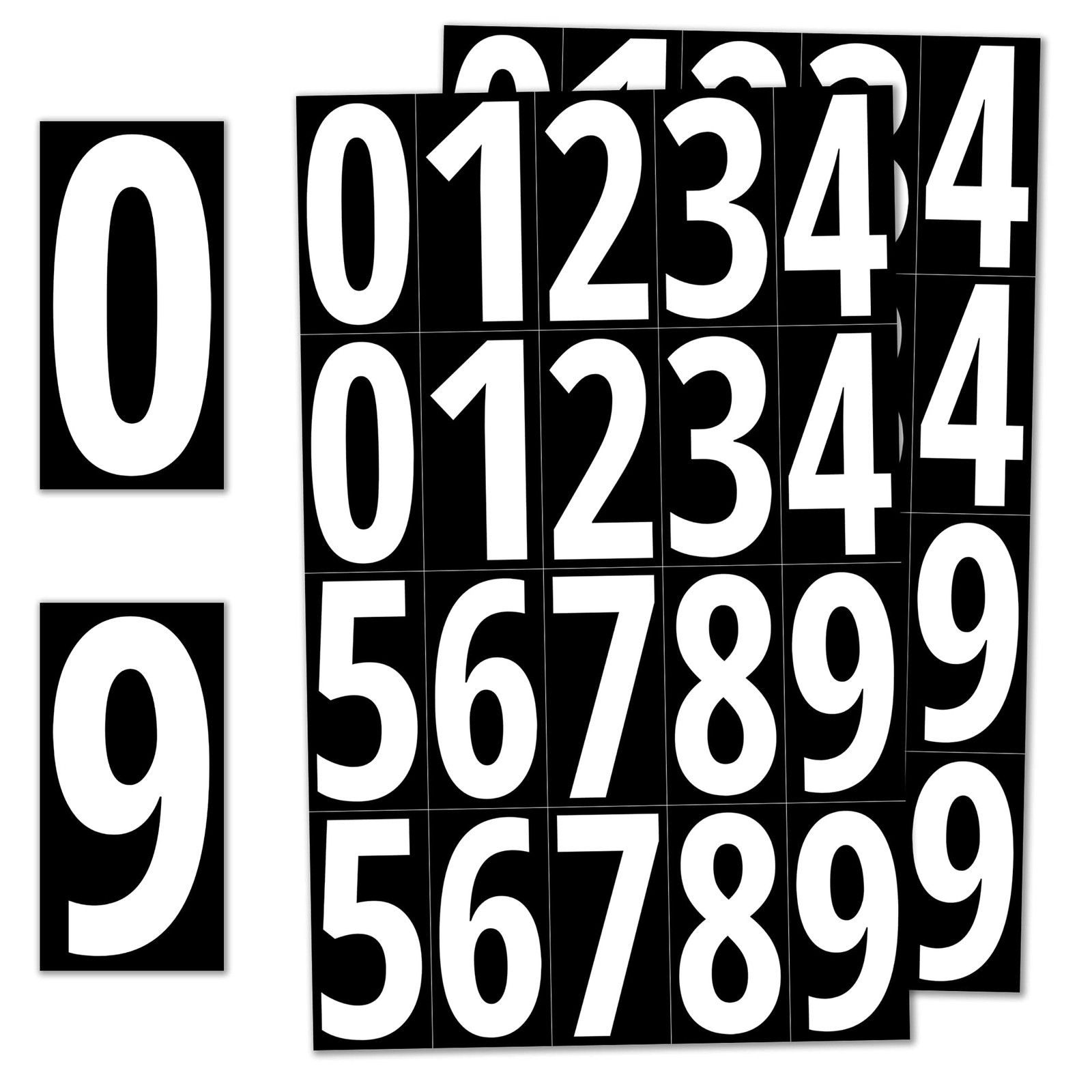 200 Pieces 3″ Vinyl Number Stickers Waterproof Stick On Numbers White