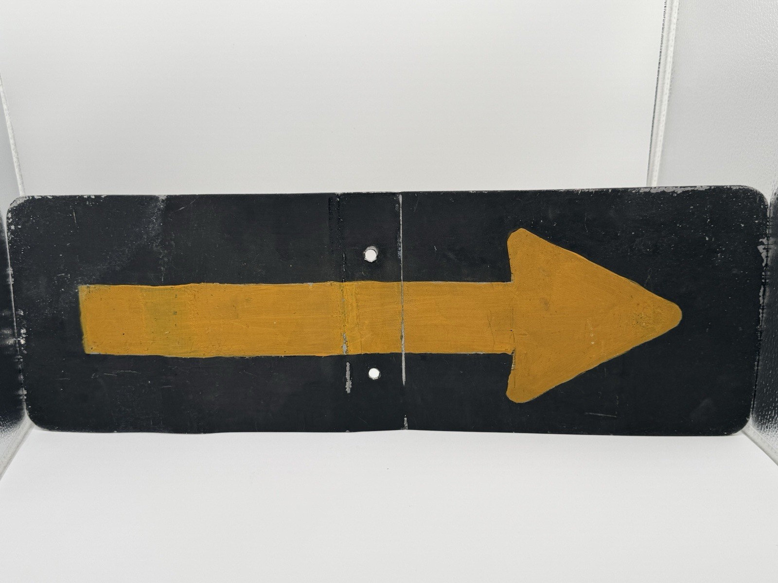 Handmade metal Arrow Open Sign Black Yellow Double-Sided Wall Decor