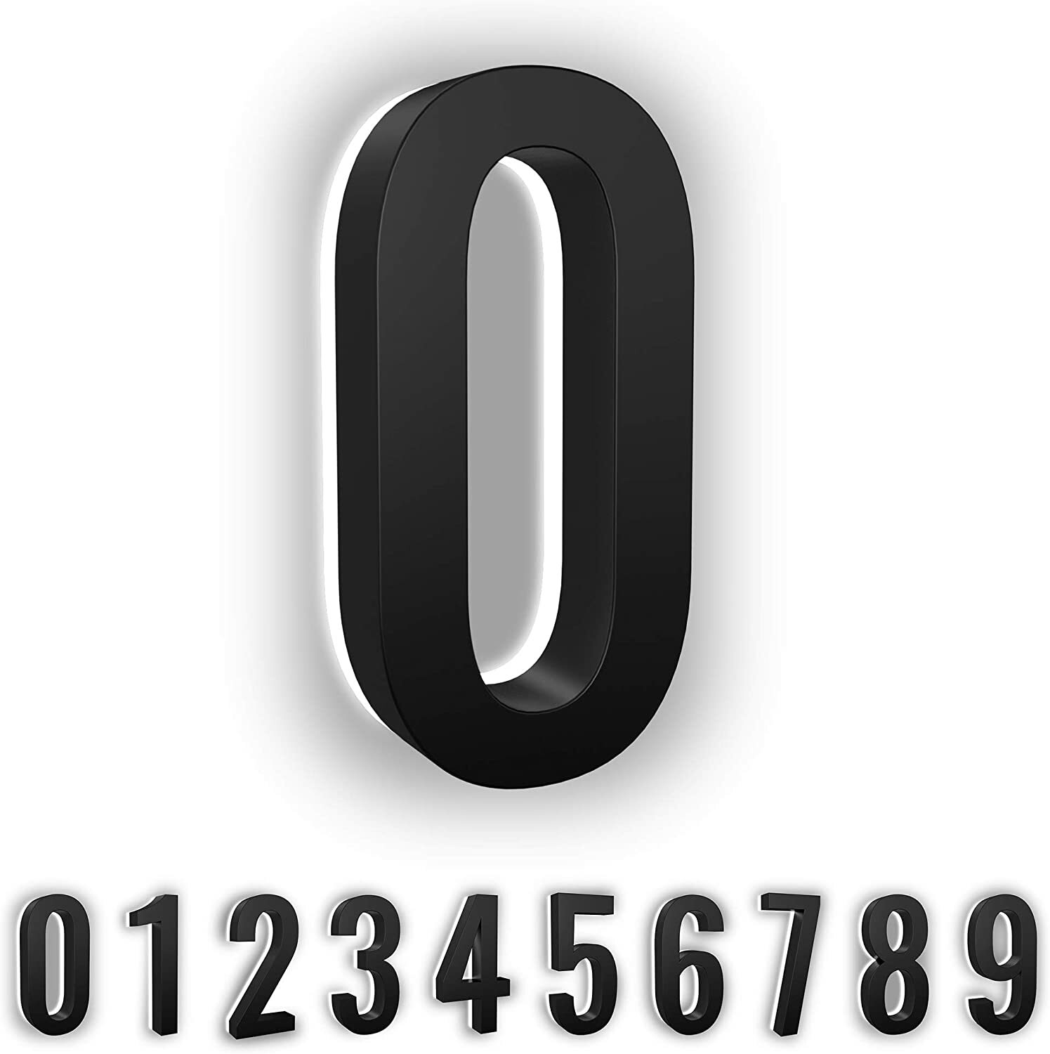 5-Inch ABS Polymer Backlit LED Address Numbers, 2700K Warm Light, Modern Design