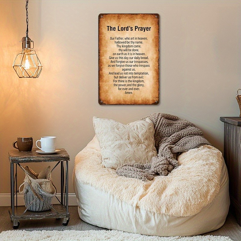 Lord’s Prayer Metal Wall Sign Religious Decor