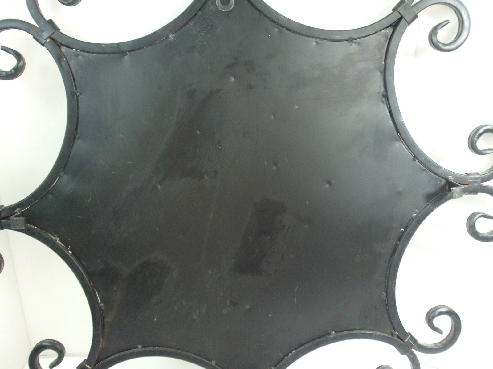 Large Fleur De Lis All Metal Wall Art Hanging Black/Bronze Shield Accent 24″ Vtg