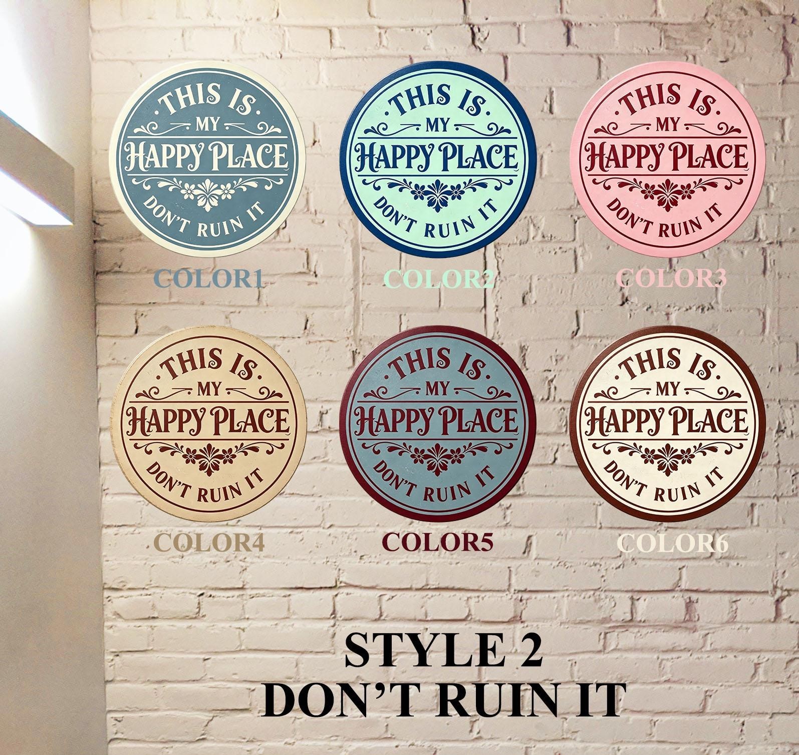 This Is My Happy Place Metal Sign Rustic Carbon Steel Farmhouse Wall Decor